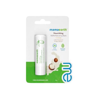 Mamaearth Nourishing 100% Natural Lip Balm With Vitamin E And Shea Butter